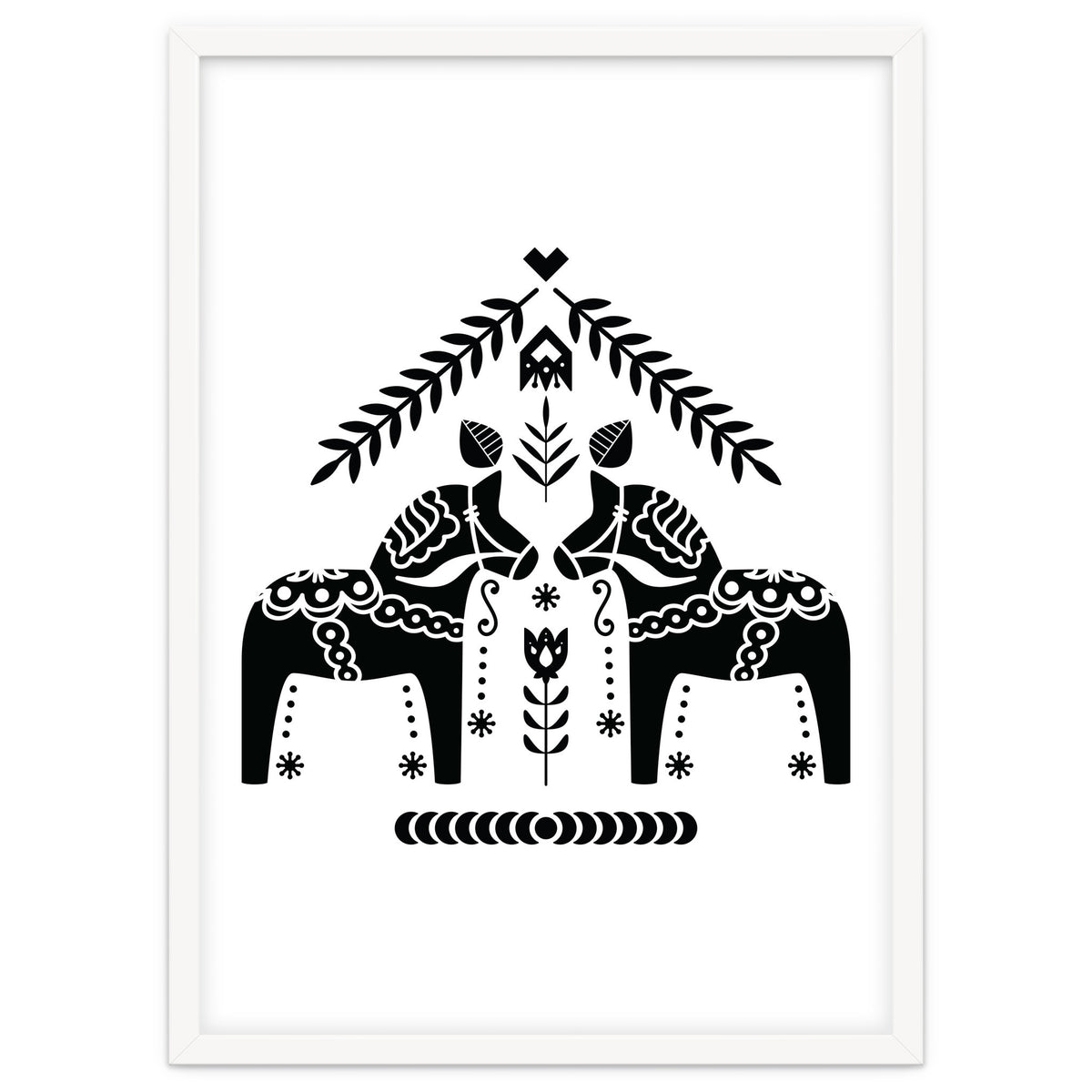 Swedish Dala Horse Folk Pattern