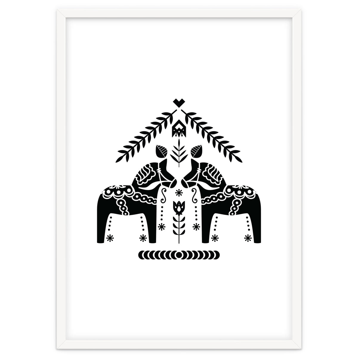 Swedish Dala Horse Folk Pattern