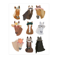 Horses in Glasses and Hats (Print Only)