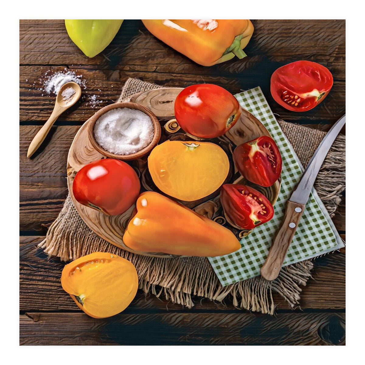 Bell peppers and tomatoes (Print Only)