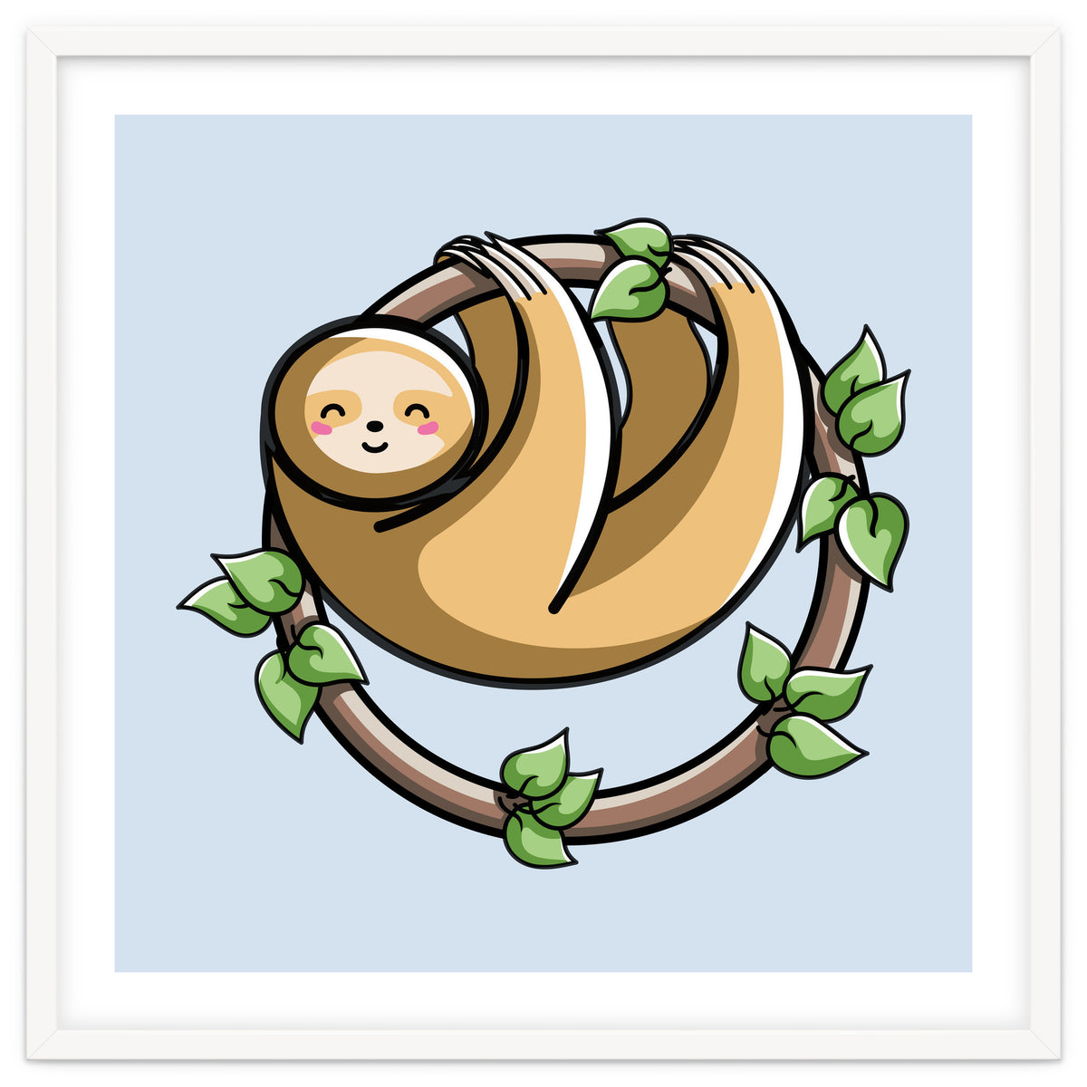 Kawaii Cute Sloth Circle