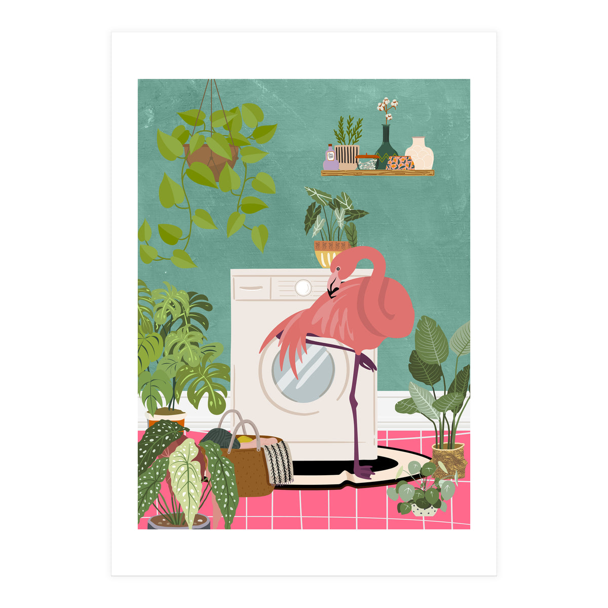 Flamingo in My Laundry Room (Print Only)