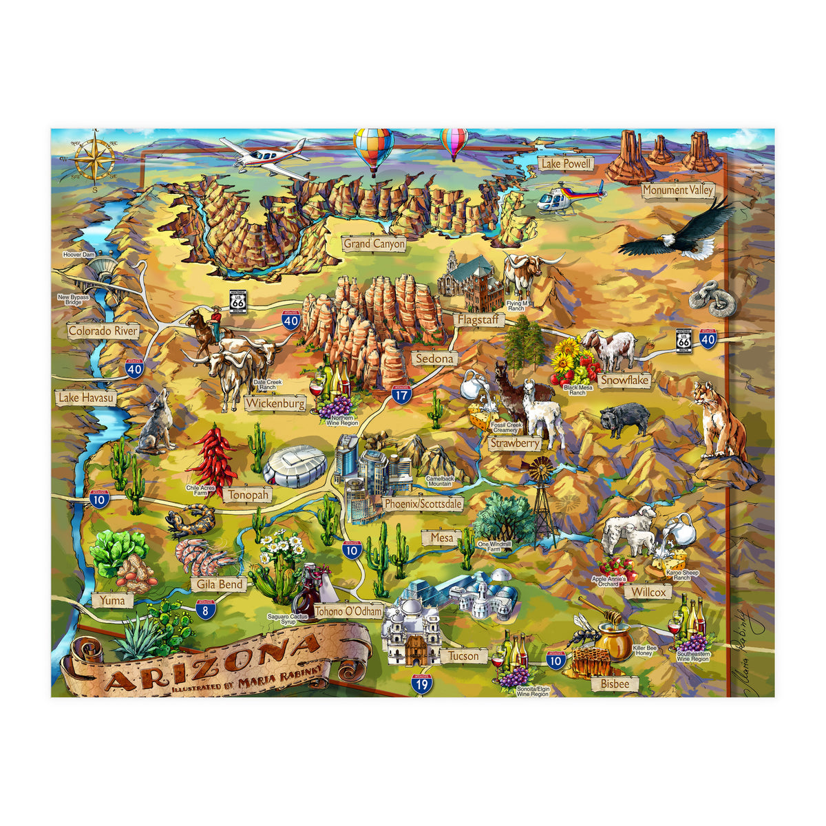 Arizona Illustrated Map (Print Only)