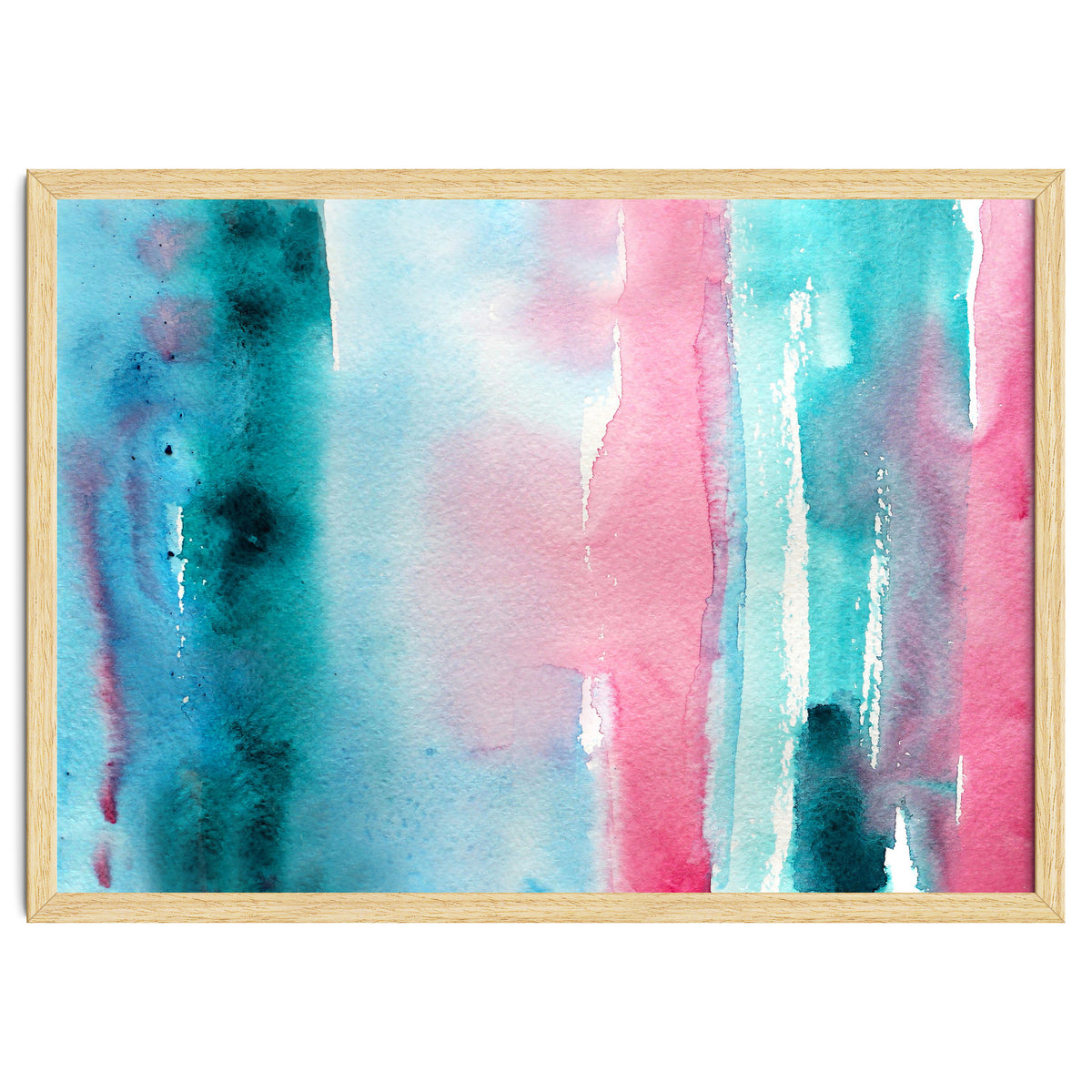 Turquoise love || abstract watercolor