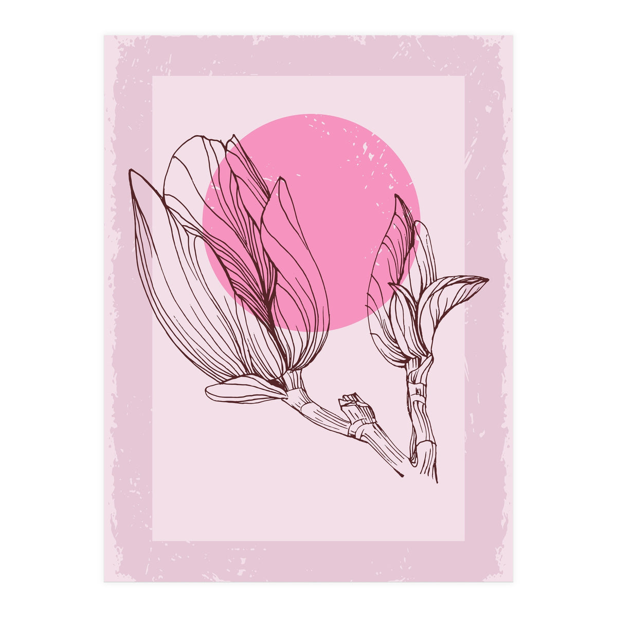 Magnolia Neutral Abstract Botanical (Print Only)