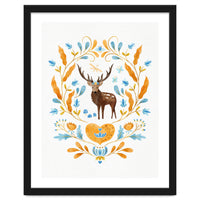 Floral Stag | Blue And Orange