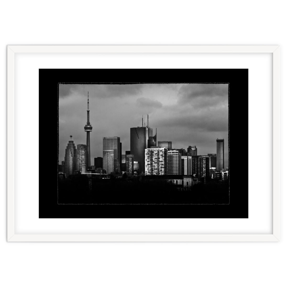 Toronto Skyline From The Pape Ave Bridge No 3 with Border