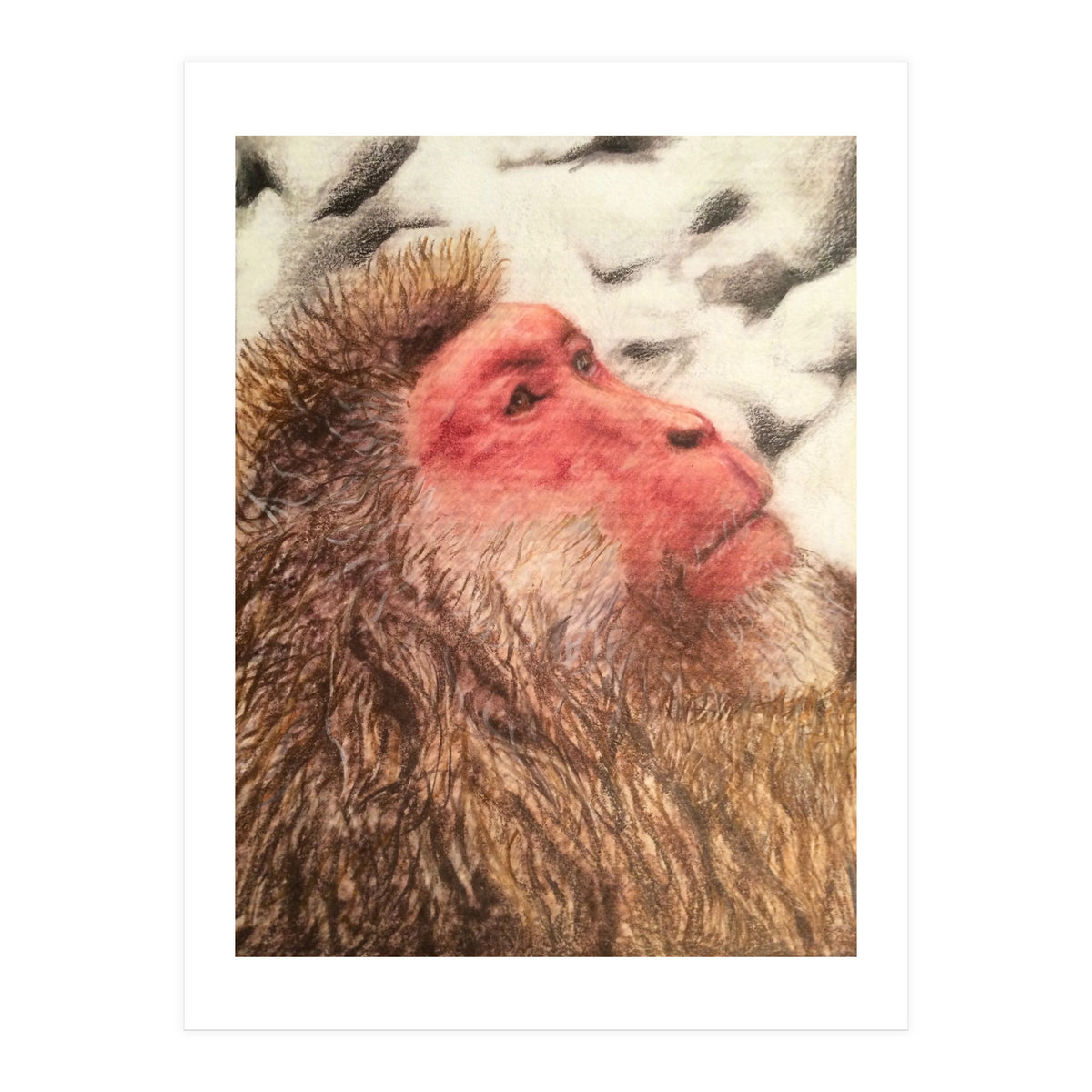 Japanese Macaque At The Onsen (Print Only)