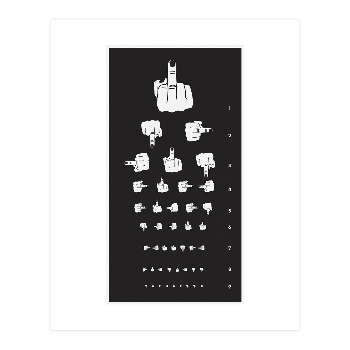 Middle Finger Vision Test (Print Only)