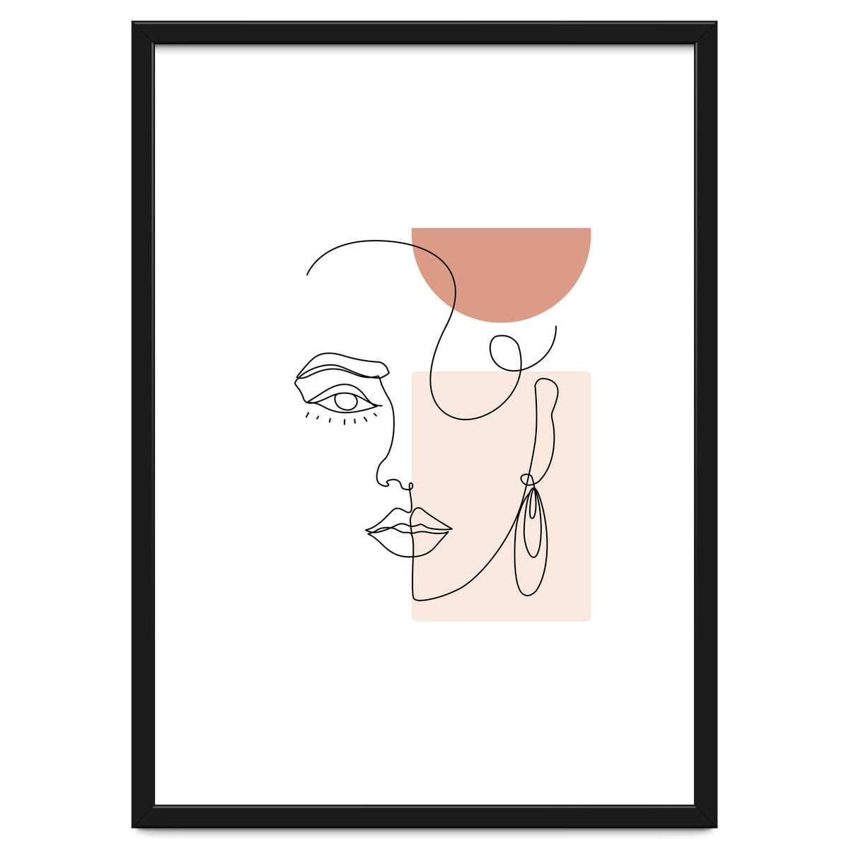 minimal woman face line art