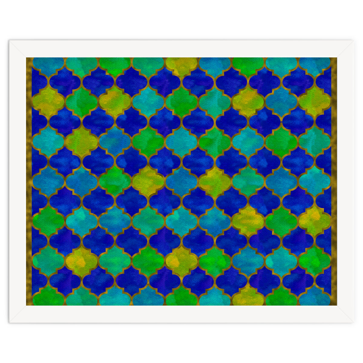 Ocean Breeze - Watercolor Moroccan Lattice