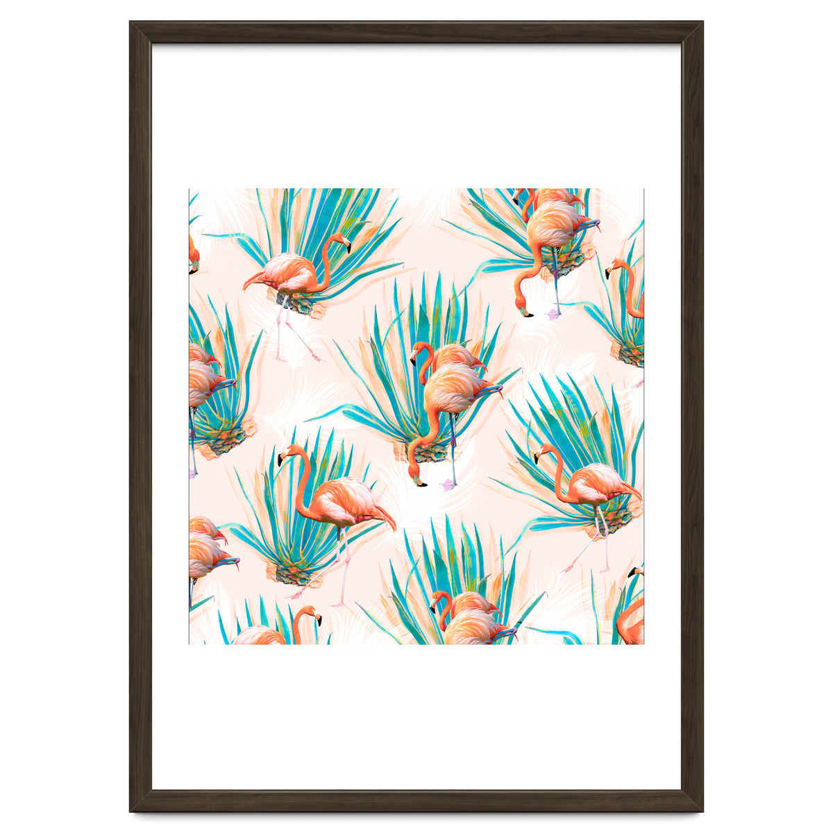 Anaglyph Flamingos with cactus