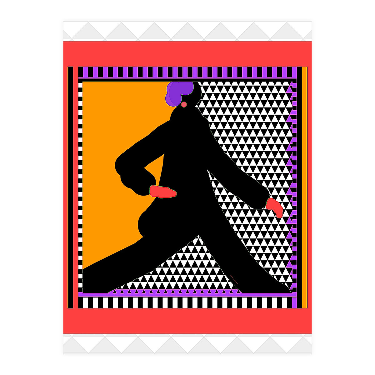 WOMAN WEARING BLACK TAKING A STROLL (Print Only)