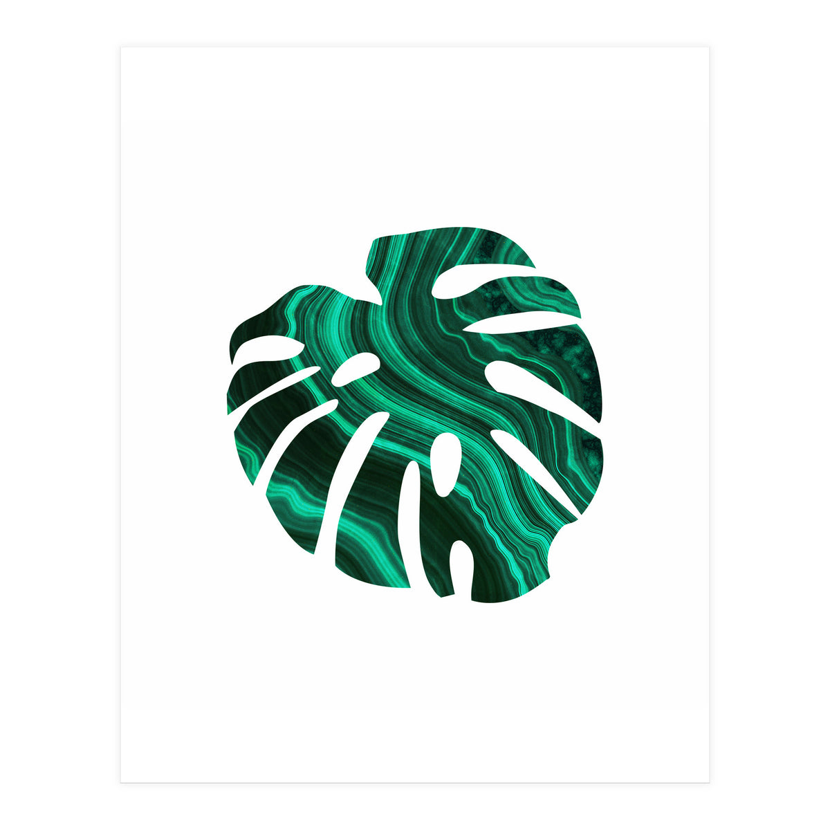 Green Marble Leaf I (Print Only)