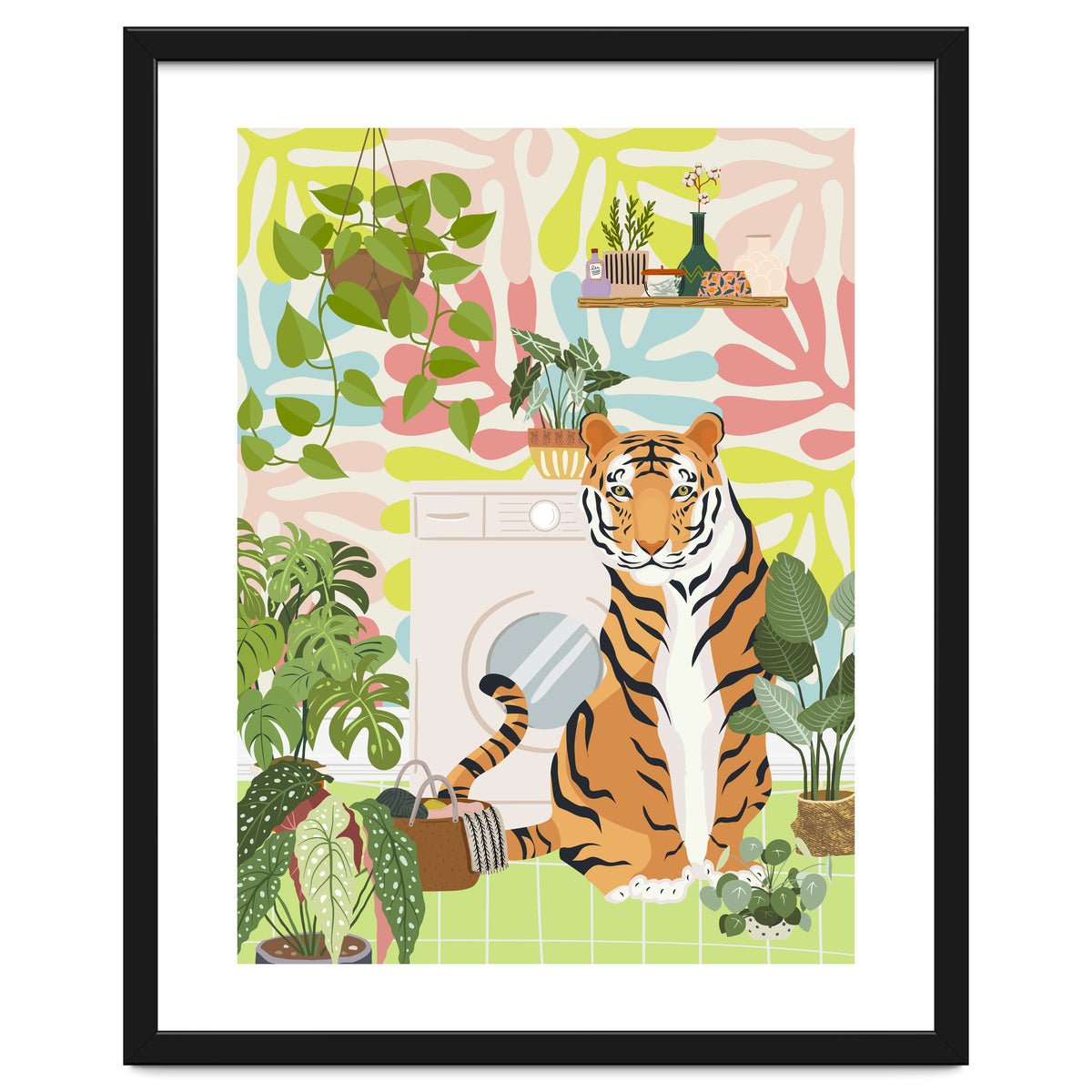 Tiger in Matisse Style Bathroom