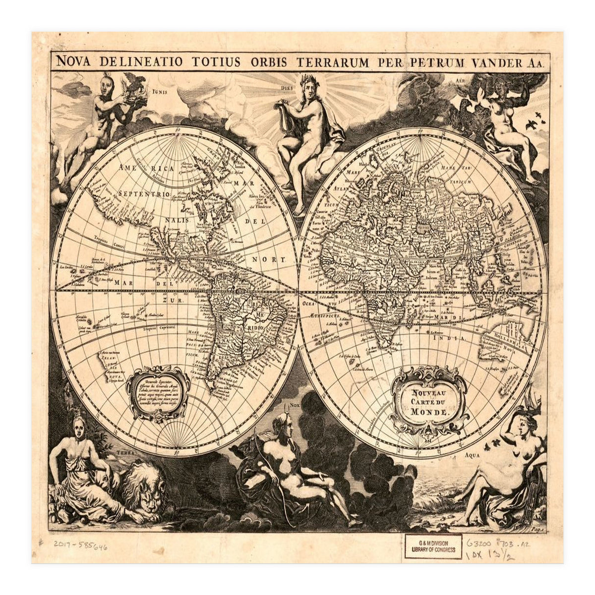 Old world mapa mundi (Print Only)