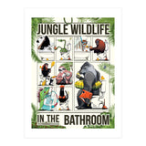 Jungle Wildlife in the Bathroom, funny toilet humour (Print Only) thumbnail