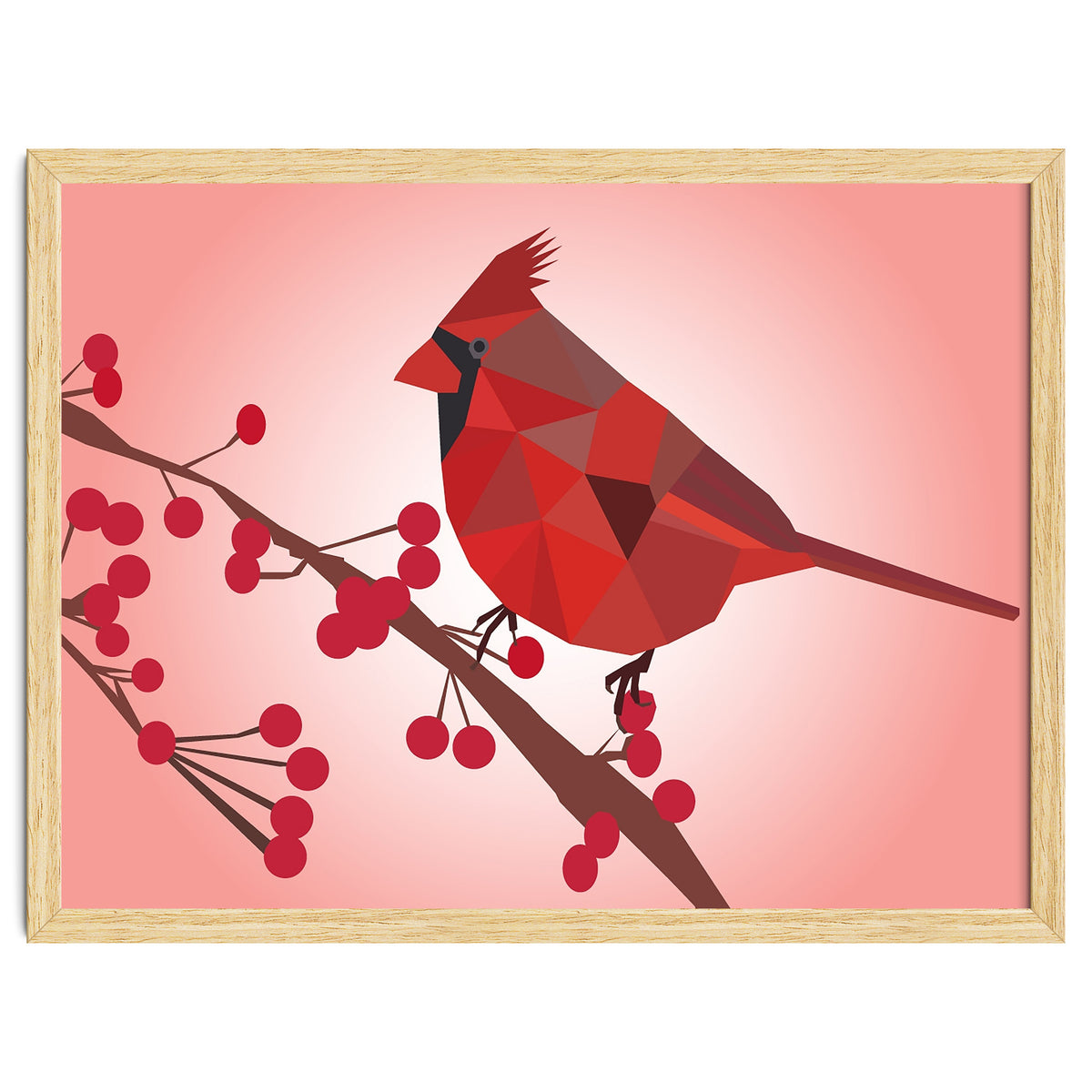 Northern Cardinal Bird Low Poly Art