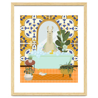 Llama Bathing in Moroccan Style Bathroom