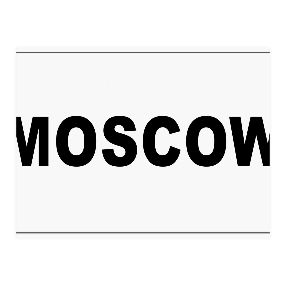 Let`s go to Moscow, Russia! White road sign (Print Only)