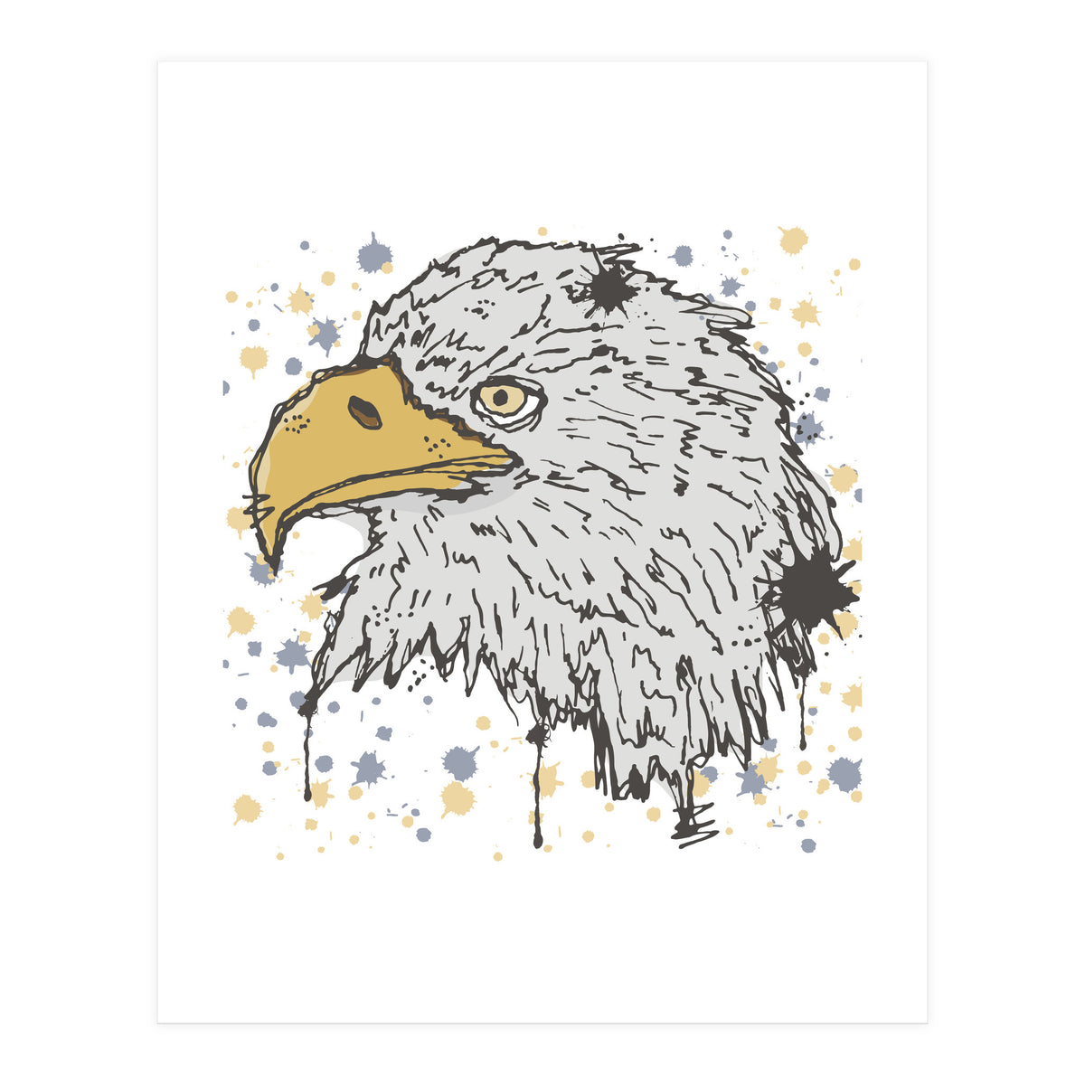 Eagle scribble sketch (Print Only)
