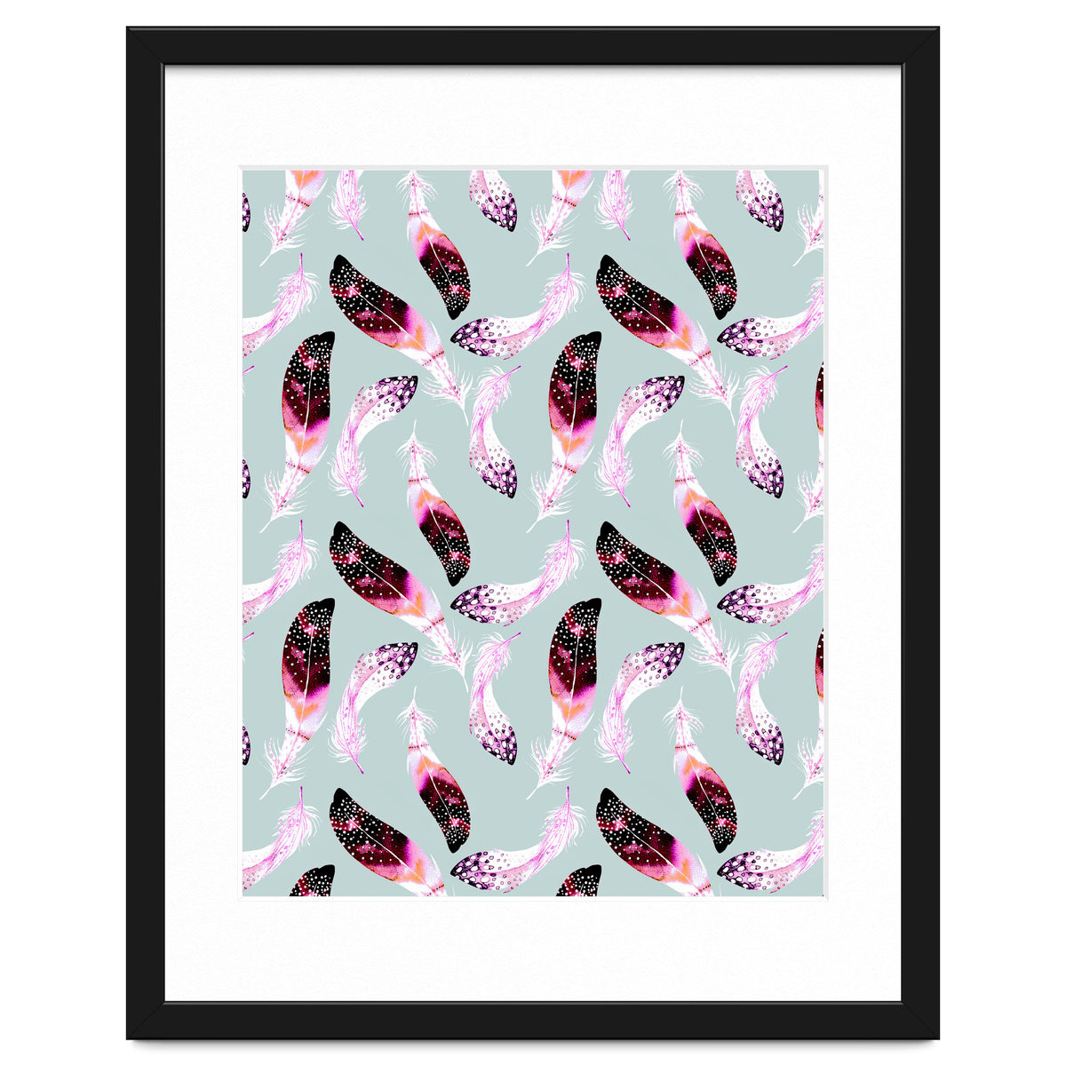 Bohemian pattern of feathers