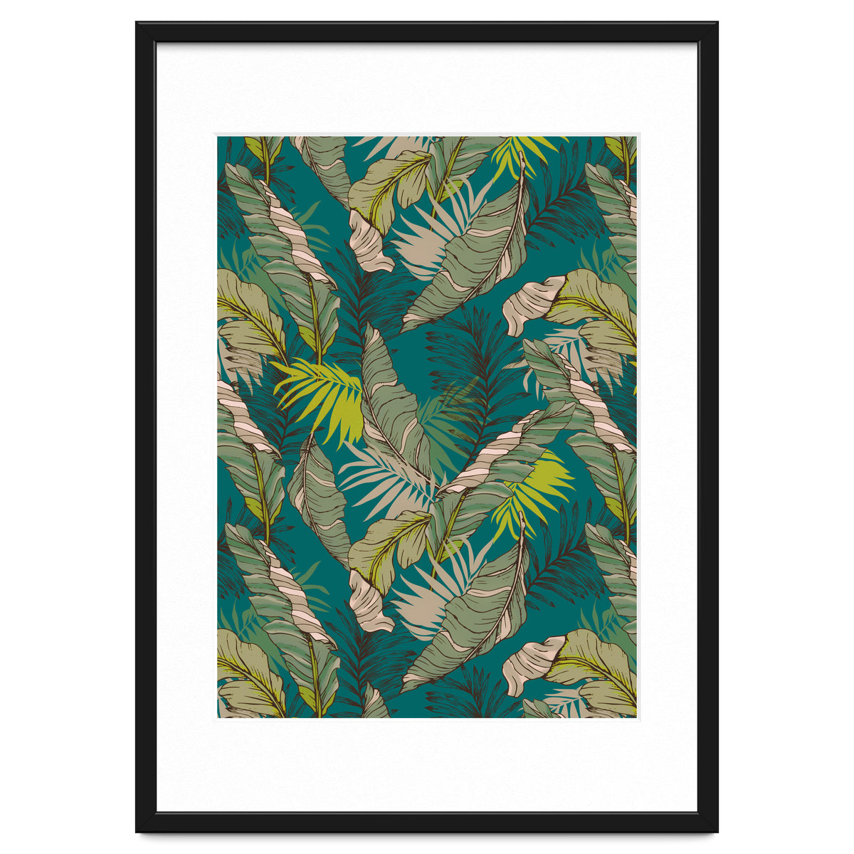 Drawing of wild tropical jungle