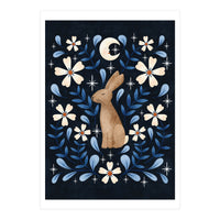 Floral Folk Art Hare (Print Only)