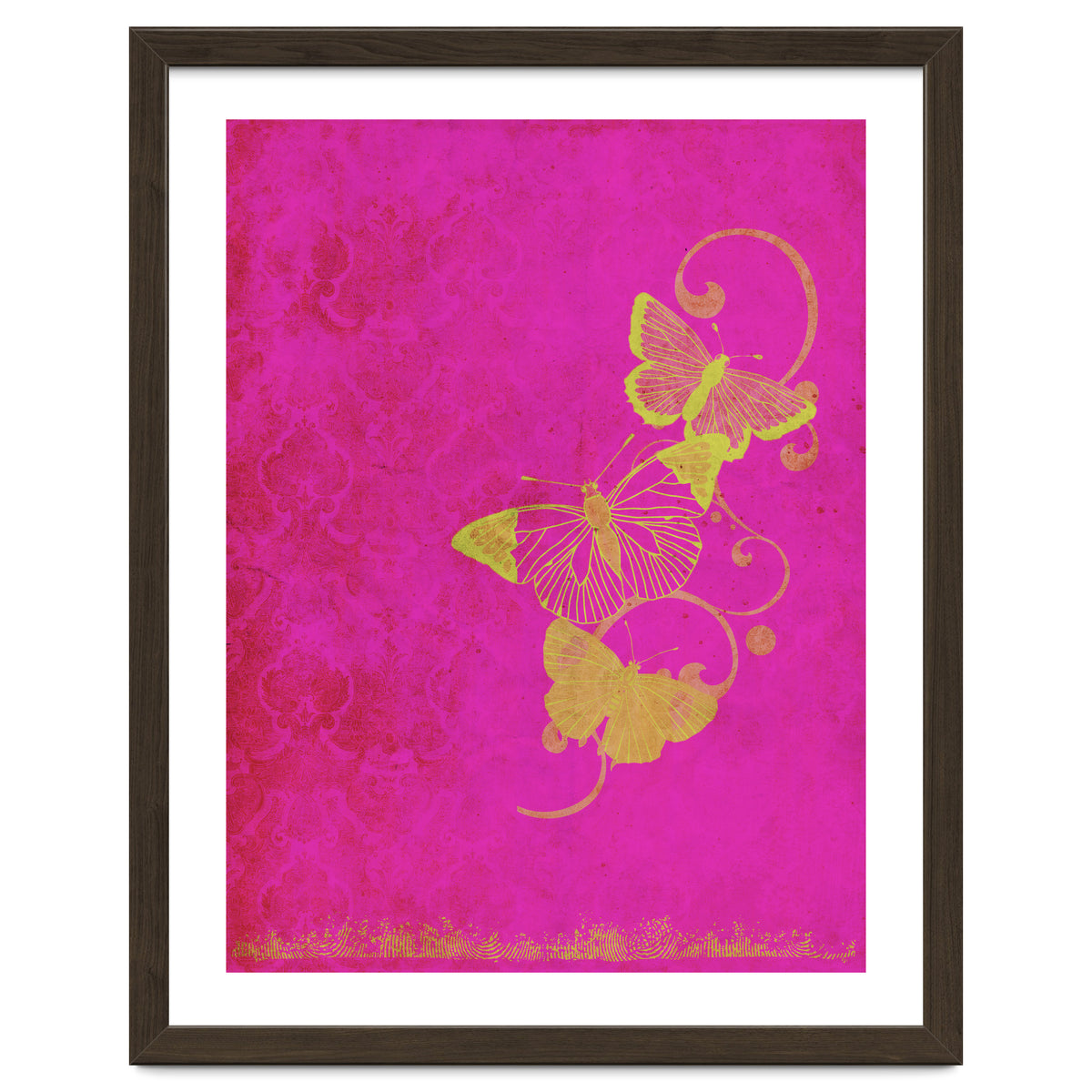Yellow Butterflies on Pink