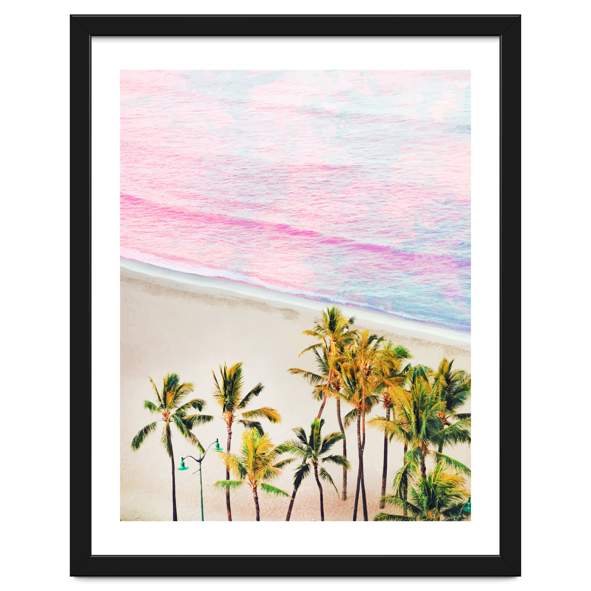 Pink Ocean | Dreamy Scenic Tropical Beach Travel | Blush Nature Sea Beach Coconut Trees