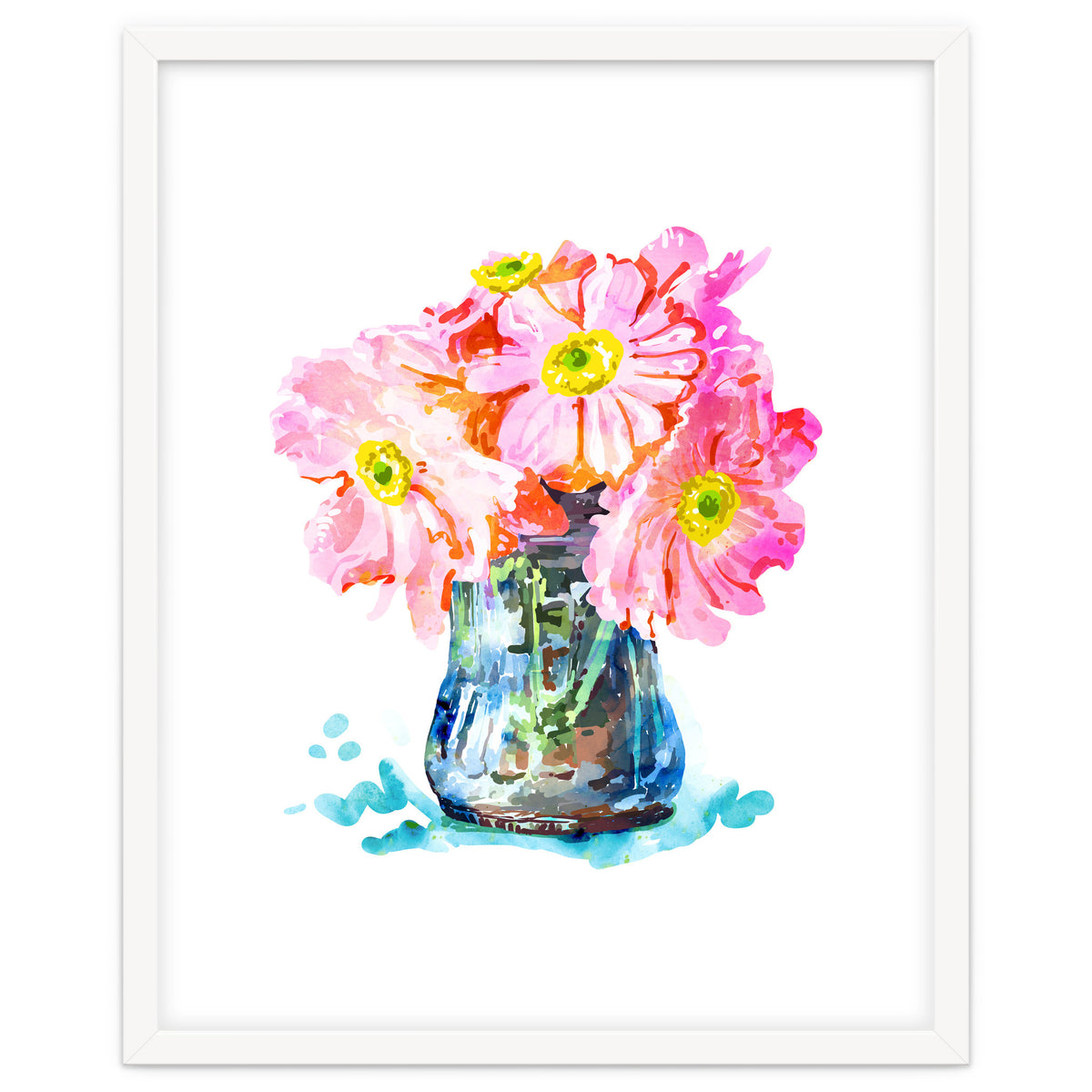 Watercolor Flower Pot