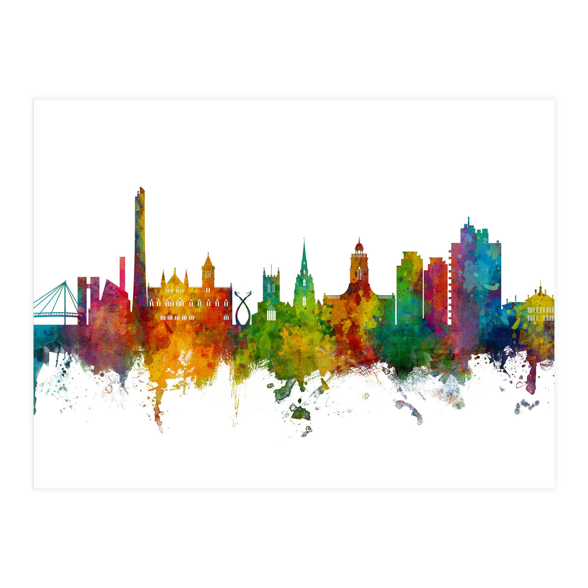 Northampton England Skyline (Print Only)