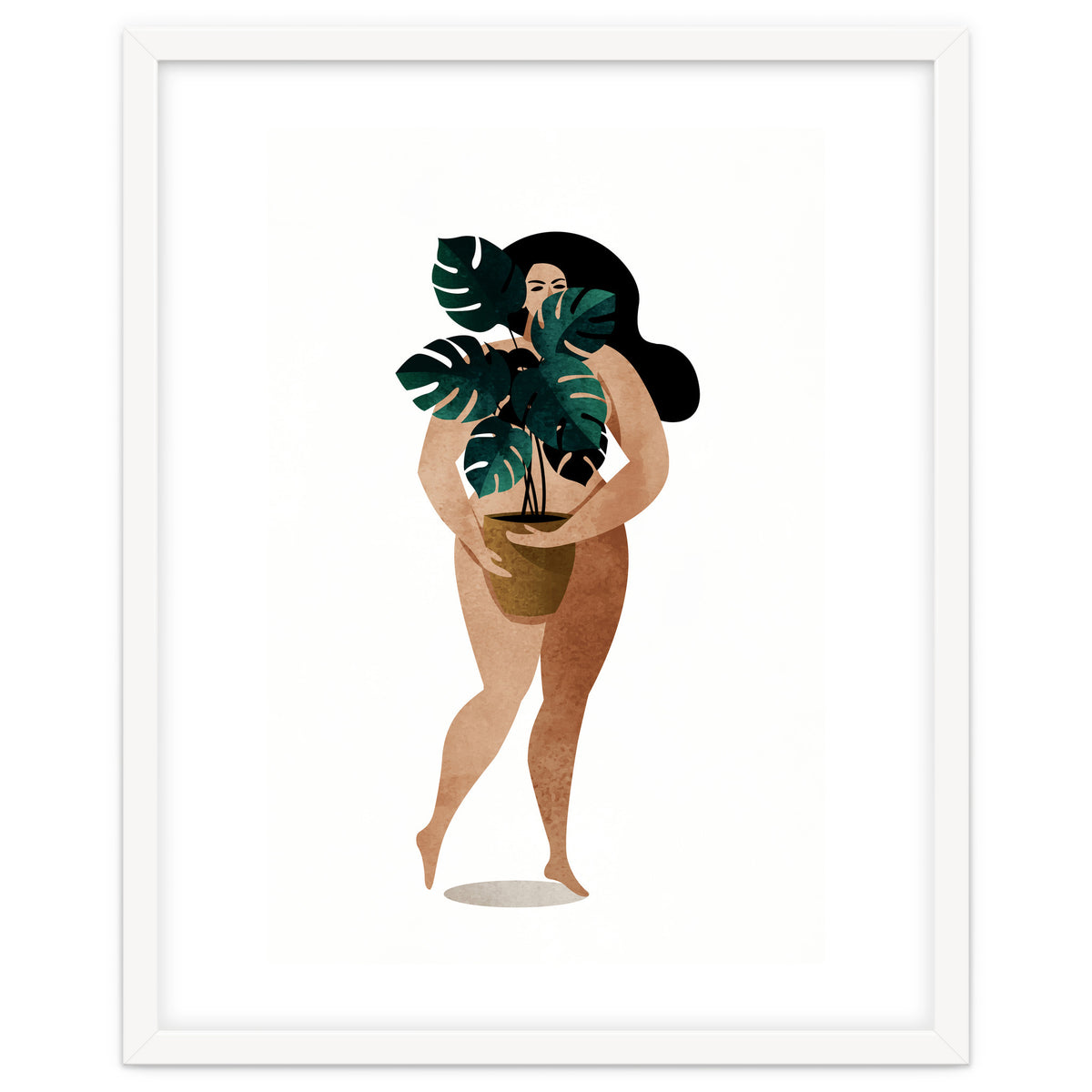 Nude With Plant