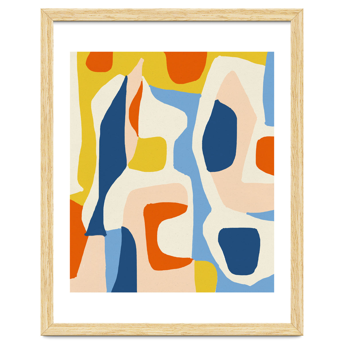 Me & Mine, Abstract Bohemian Pastel Shapes Painting, Eclectic Colorful Graphic Design