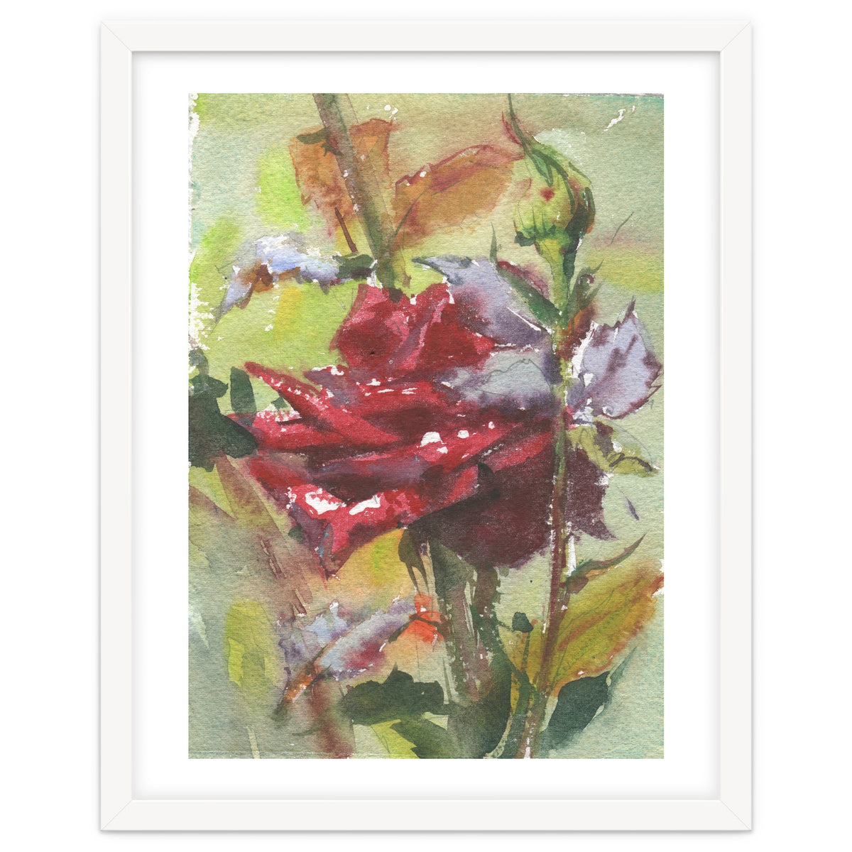 Spice Rose watercolor painting