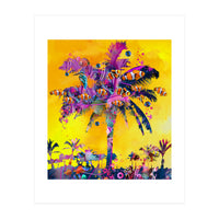 Purple Palm with Fish (Print Only)