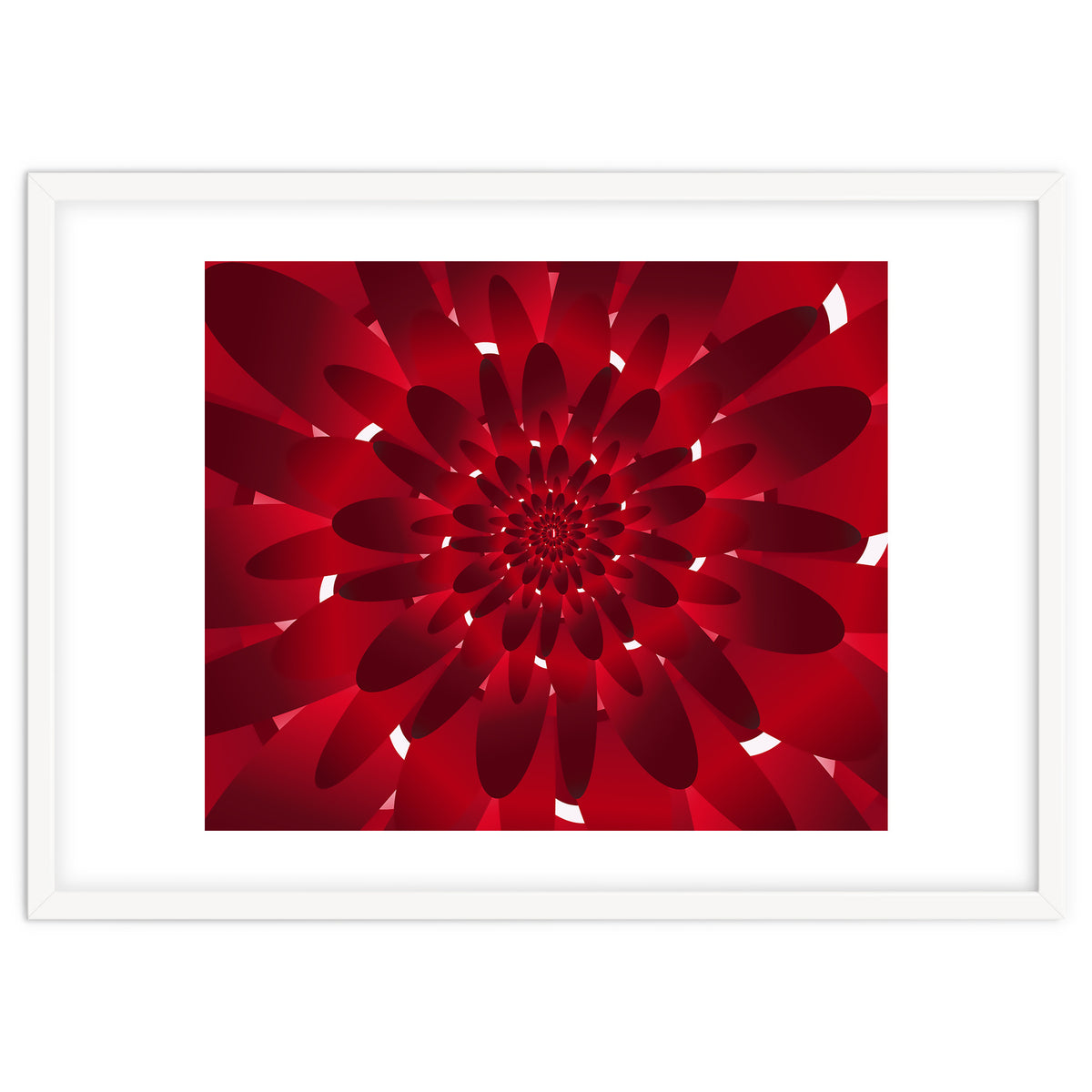 Abstract Modern Red Floral Design Art