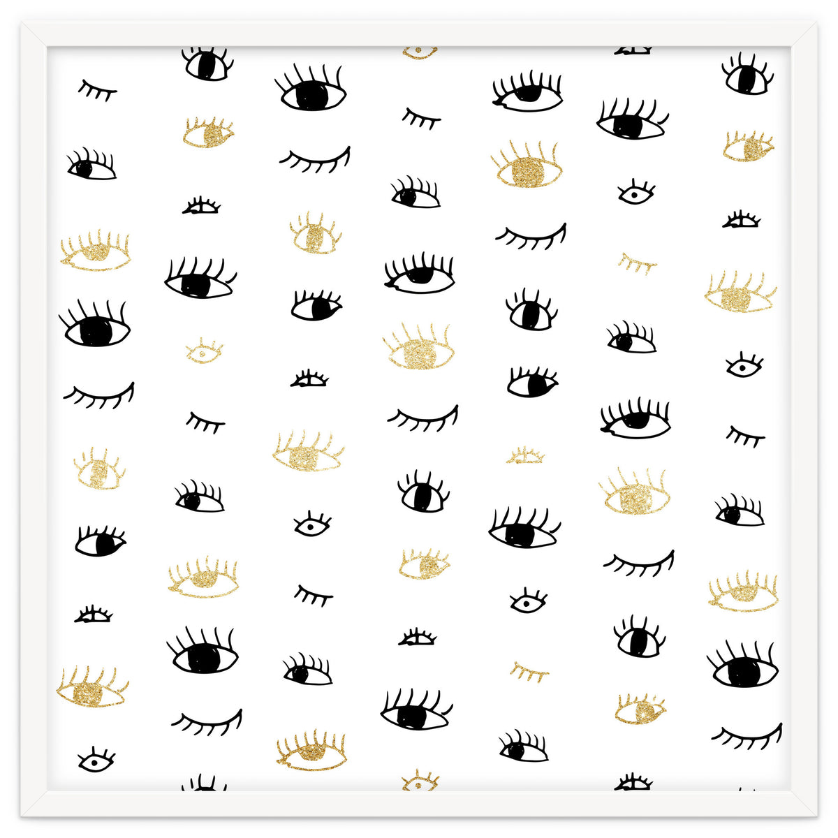 Gold and black eyes and lashes pattern