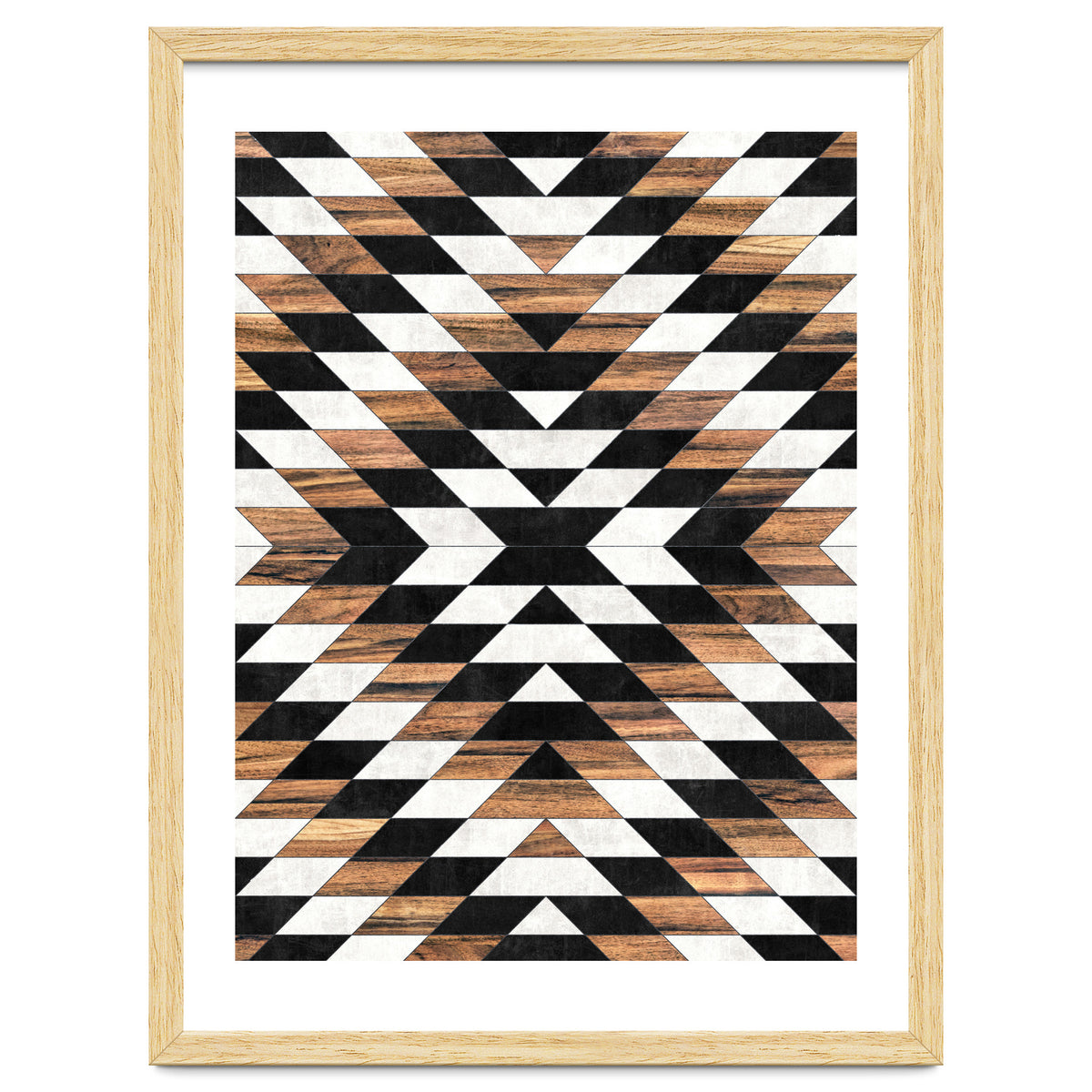 Urban Tribal Pattern No.13 - Aztec - Concrete and Wood