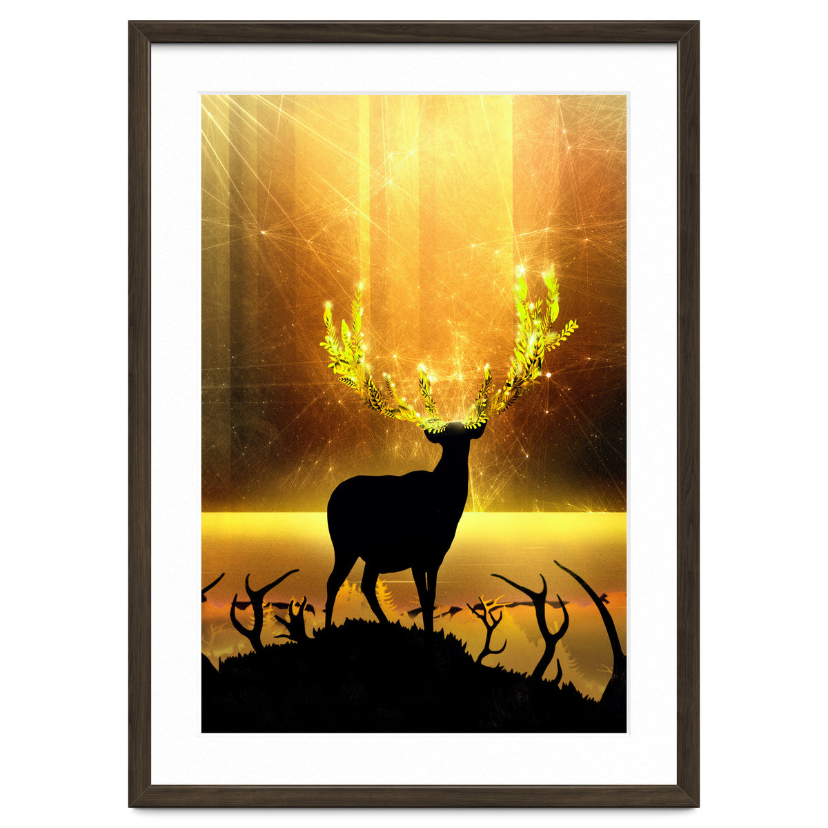 Greenery Deer Golden Sun