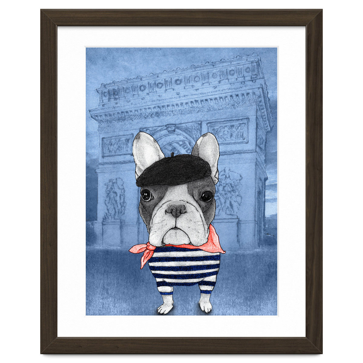 French Bulldog With Arc De Triomphe