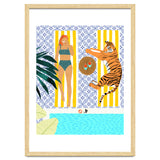 How To Vacay With Your Tiger, Human Animal Connection Illustration, Tropical Travel Morocco Painting thumbnail