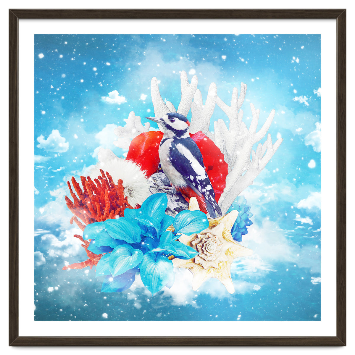 Floral Woodpecker In Winter