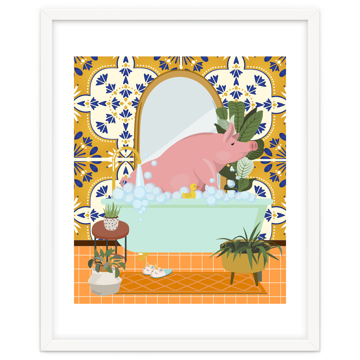 Piggie Bathing in Moroccan Style Bathroom