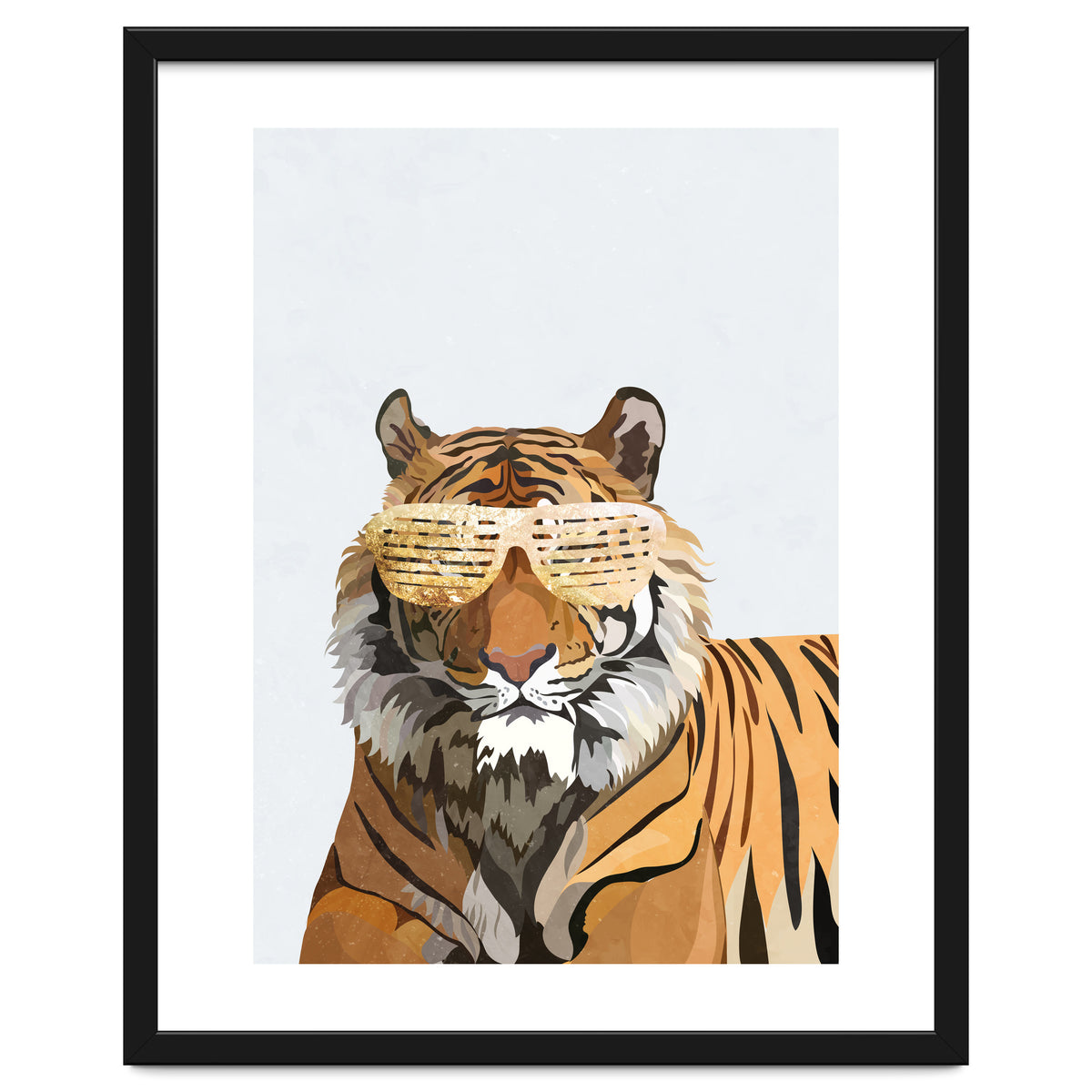 Hip Hop Tiger White Portrait