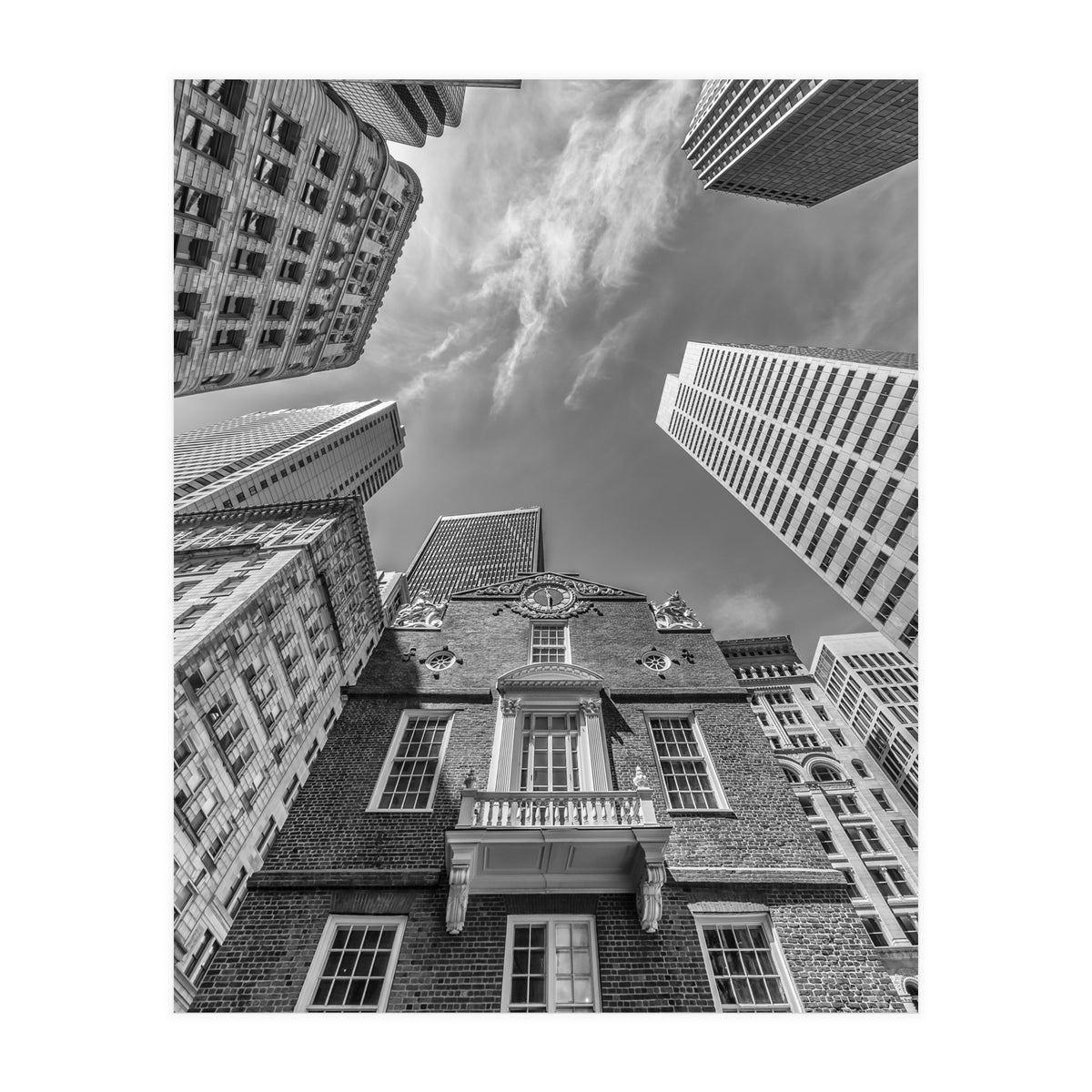 BOSTON Old State House and Skyscraper (Print Only)