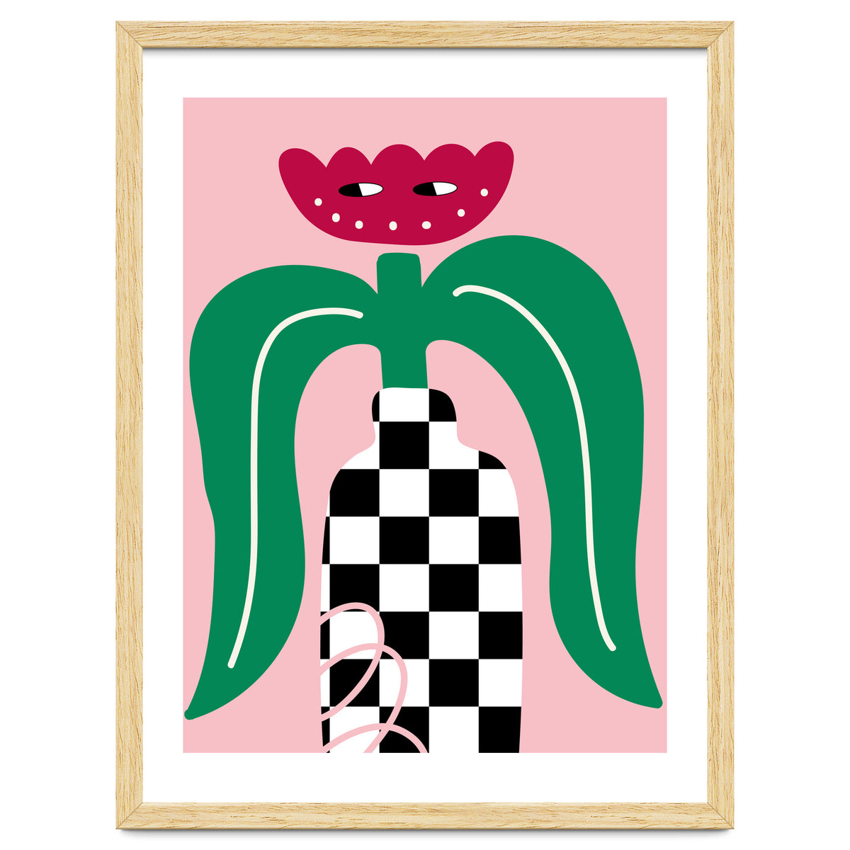 Flower in Checker Vase
