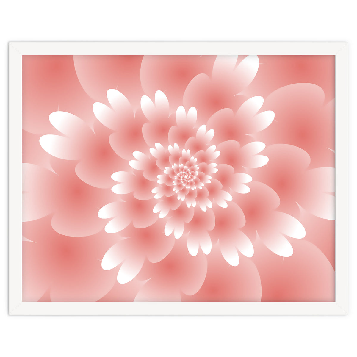 Abstract Orange Spiral Feather 3D ART