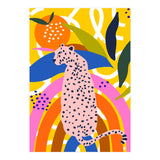 Leopard Somewhere Over The Rainbow, Maximalist Abstract Wildlife Jungle Botanical, Pop of Color Eclectic Animals Illustration (Print Only) thumbnail