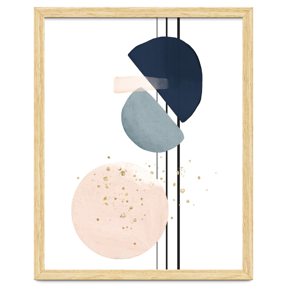 Abstract Study Blush and Navy Blue